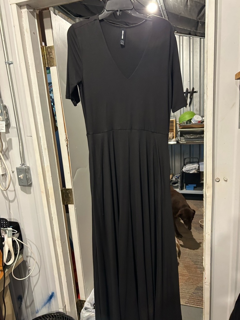 Classic Black V-Neck Maxi Dress
